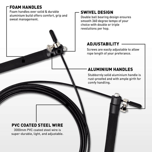 RDX C3 ADJUSTABLE SKIPPING ROPE/Blk-2